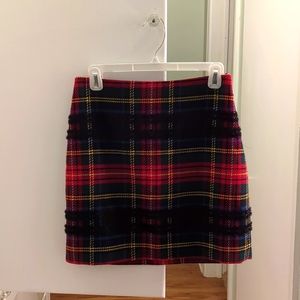 J. Crew Red and Blue Plaid Mini Skirt